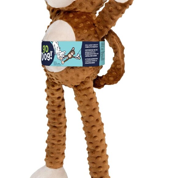 New Jumbo goDog PlayClean Monkey Squeaker Plush Pet Toy - Picture 2 of 3